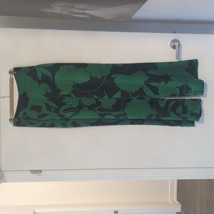 Mariano Wide Leg Pant Black/Green Rosebud Pattern Size 8